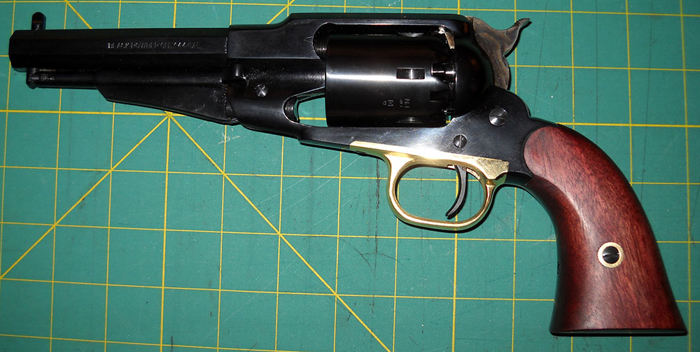 Pietta 1858 revolver, left side